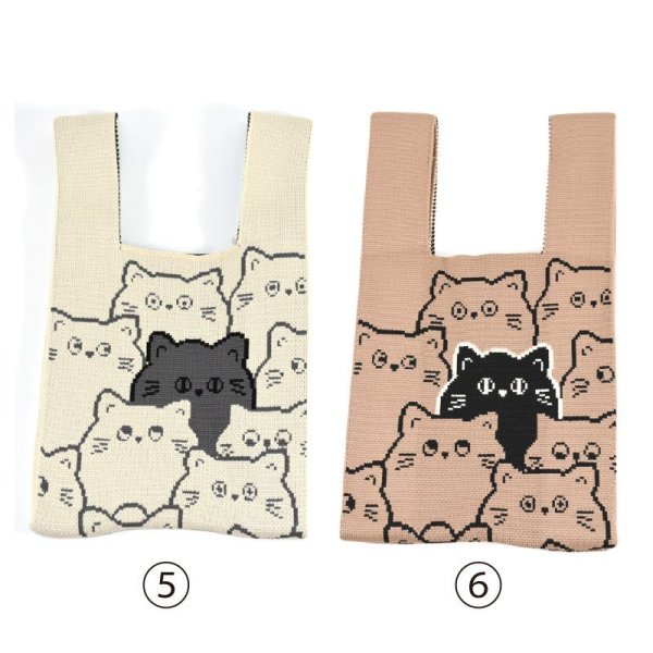 画像5: ＜値下げ＞人気おしゃれでかわいいカジュアル 軽量小さめニットバッグ（６柄有） (5)