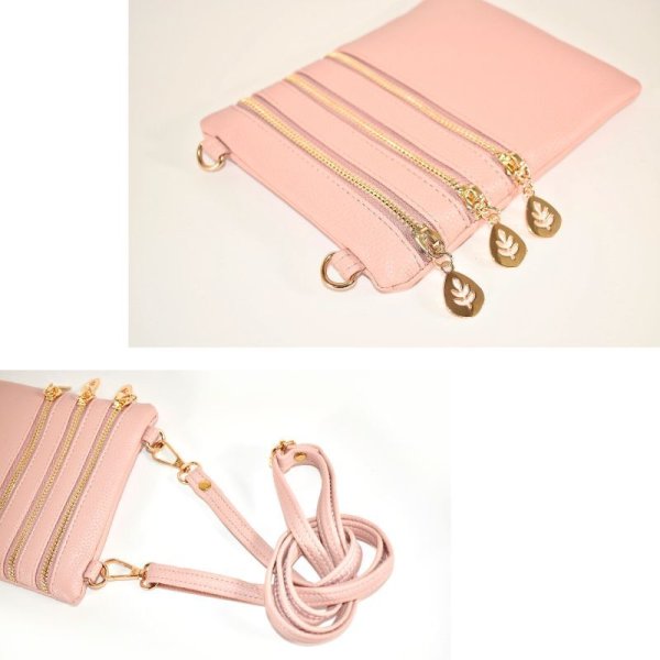 画像5: 機能的で使いやすい３ポケット軽量薄型ミニショルダーバッグ（５色有） (5)