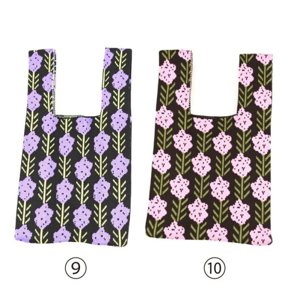 画像7: ＜値下げ＞人気おしゃれでかわいいカジュアル 軽量小さめニットバッグ（６柄有） (7)