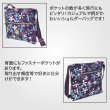 画像2: フラワープリント５ポケット軽量薄型ミニショルダーバッグ（２色有） (2)