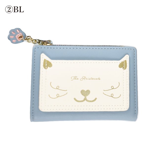 画像11: レディースキュートなねこ顔プリント手のひらサイズ二つ折り財布（６色有） (11)