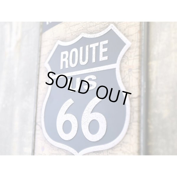 画像4: アンティークメタルエンボスプレート　S  [ROUTE US66 BL] (4)