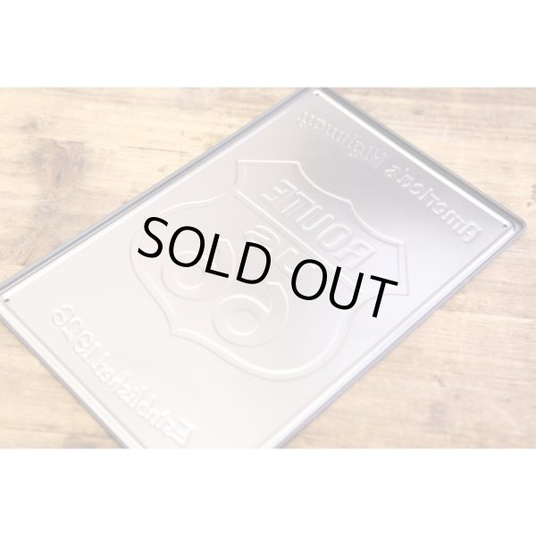 画像5: アンティークメタルエンボスプレート　S  [ROUTE US66 BL] (5)