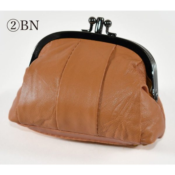 画像10: ２室式使いやすく可愛いフォルムのミニがま口ラム革財布（６色有） (10)