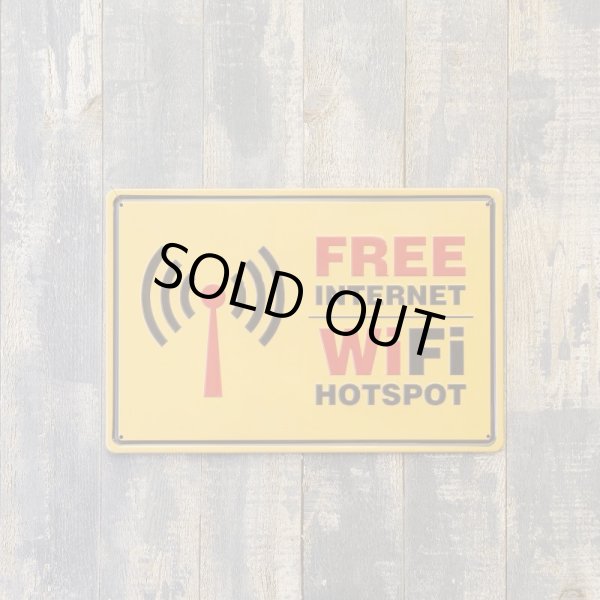 画像2: アンティークメタルエンボスプレート　S  [FREE WIFI ] (2)