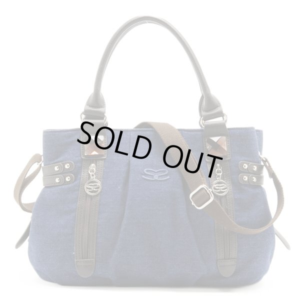 画像2: サボイ(SAVOY)おしゃれでシンプルデザインデニム地2WAYバッグ (2)