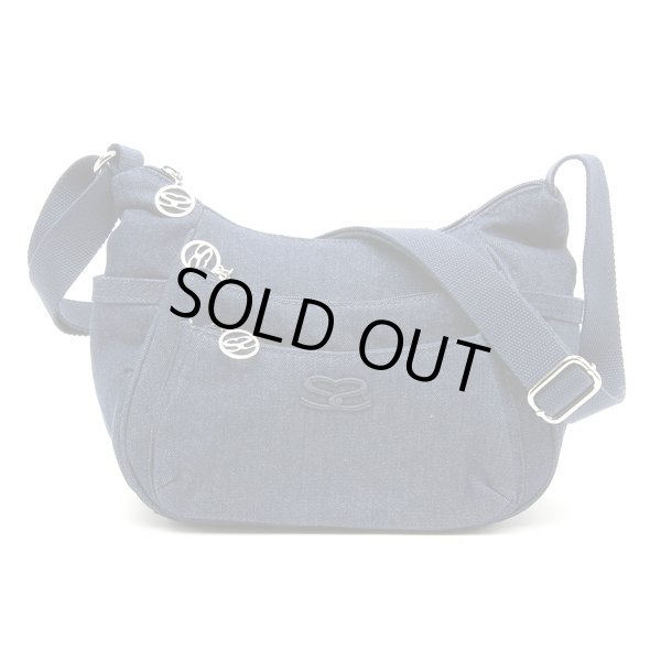 画像2: サボイSAVOY前ポケット２つ付きしっかり感のあるデニム地ショルダーバッグ (2)