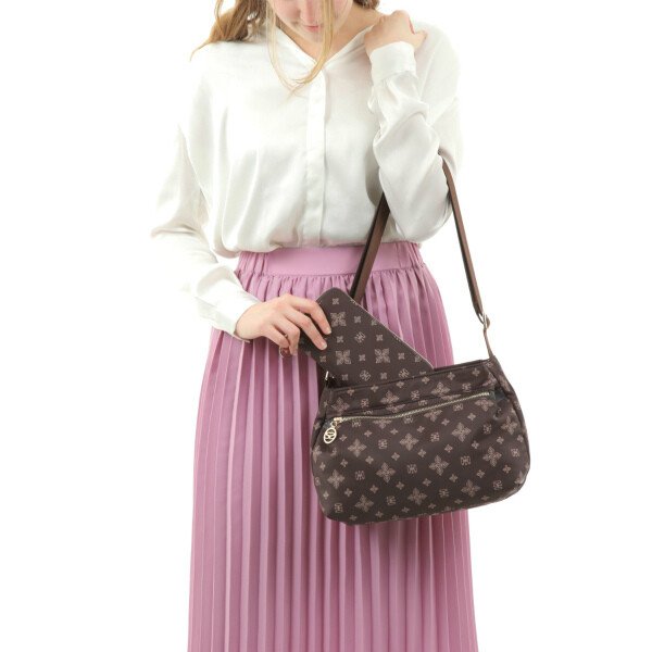 画像5: サボイ(SAVOY)フラワーモノグラム柄長財布レディース/ブラウンイエロー (5)