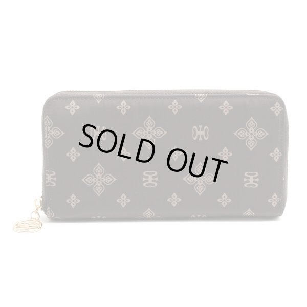 画像1: サボイ(SAVOY)フラワーモノグラム柄長財布レディース/ブラウンイエロー (1)