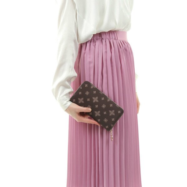 画像8: サボイ(SAVOY)フラワーモノグラム柄長財布レディース/ブラウンイエロー (8)