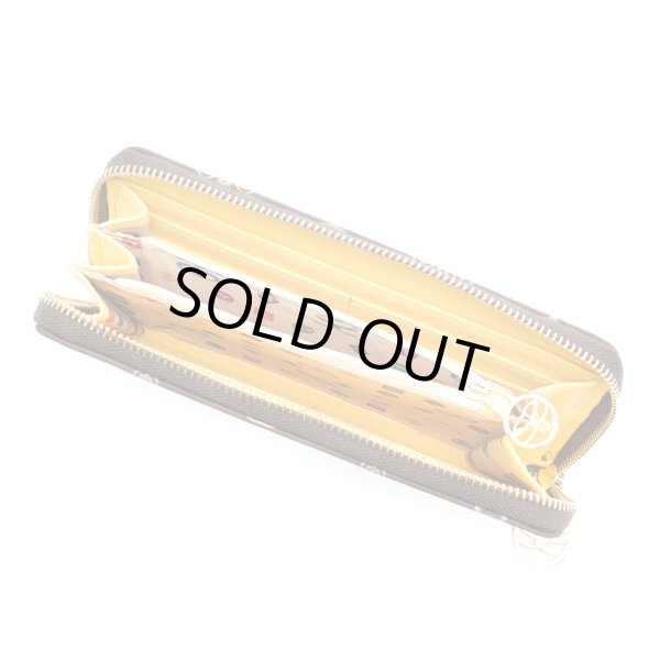 画像2: サボイ(SAVOY)フラワーモノグラム柄長財布レディース/ブラウンイエロー (2)