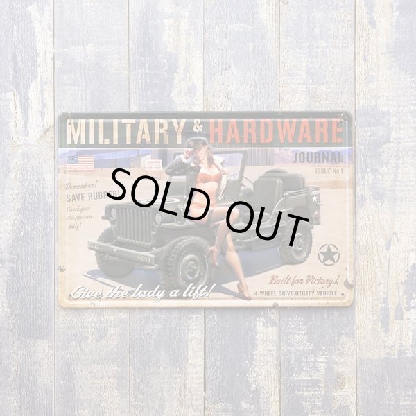 画像2: アンティークメタルエンボスプレート　S [MILITARY GIRL]  (2)