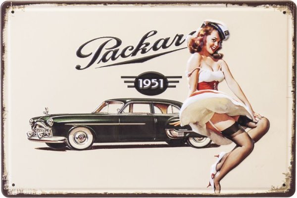 画像1: アンティークメタルエンボスプレート　"Packard 1951" (1)