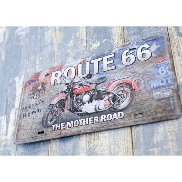 画像4: アンティークメタルエンボスプレート　WIDE  [THE MOTHER ROAD] (4)