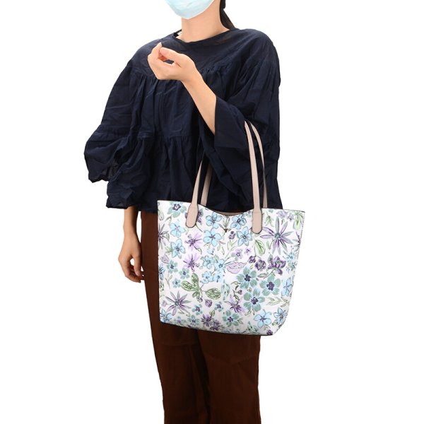 画像8: 華やかで上品表情豊かなふくれジャカード軽量リバーシブルトートバッグ（３色有） (8)