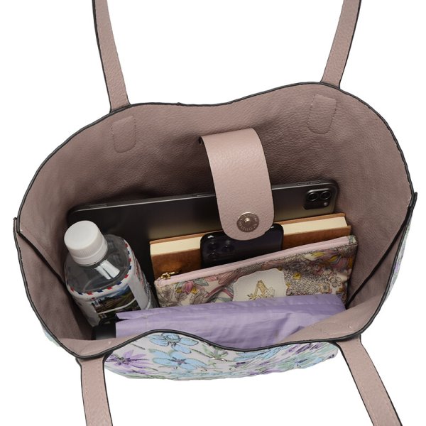 画像7: 華やかで上品表情豊かなふくれジャカード軽量リバーシブルトートバッグ（３色有） (7)