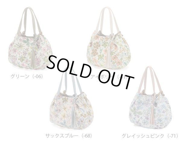 画像2: 上品でおしゃれなフラワー柄表情豊かなふくれジャカード軽量手提げバッグ（２色有） (2)