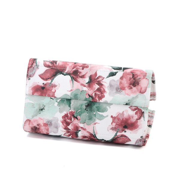 画像5: 鮮やかな花柄が目を引く華やかで上品な３室式手提げバッグ（２色有） (5)