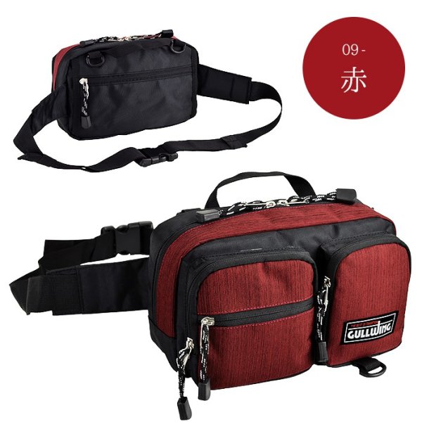 画像11: ５つのポケット付きで収納力抜群！ガルウィングの軽量２ＷＡＹウエスト＆ショルダーバッグ（４色有） (11)