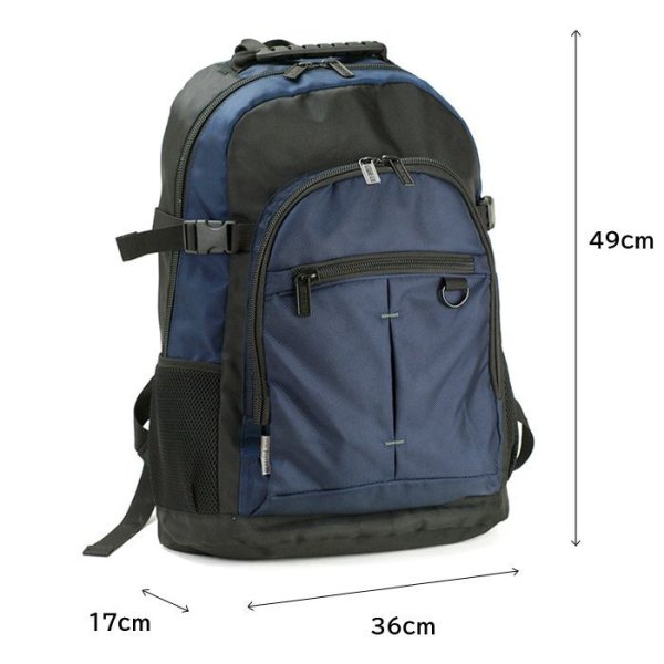 画像6: 通勤通学ビジネスにおすすめ！ジャーメインギアＰＣ対応メンズリュックサック２０Ｌ黒 (6)