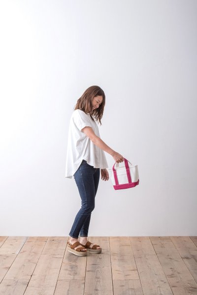 画像5: amie 小さめキャンバストートバッグ Sサイズ/モノクロ (5)