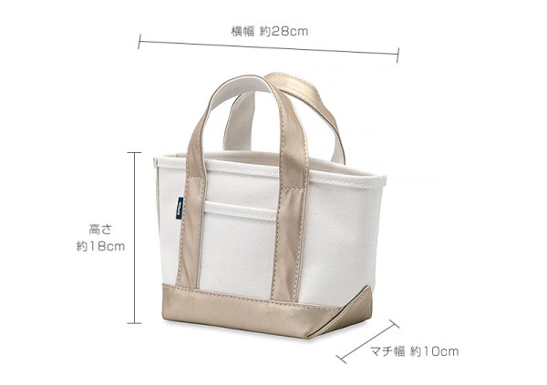 画像4: amie 小さめキャンバストートバッグ Sサイズ/モノクロ (4)