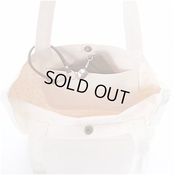 画像5: フラワー（アネモネ）デザイン絵画風スナップボタン付き 縦型帆布キャンバストートバッグ／ナチュラル (5)