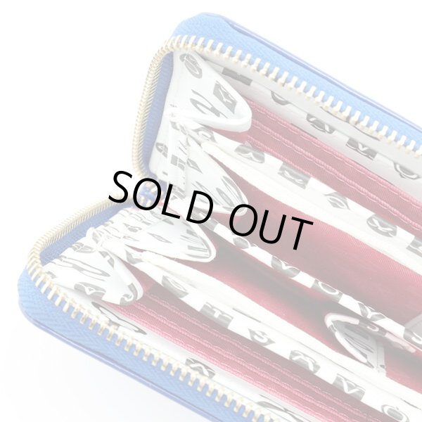 画像3: サボイ(SAVOY)エナメルにミニモノグラム柄を型押した長財布レディース/ブルーホワイト (3)