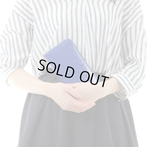 画像7: サボイ(SAVOY)エナメルにミニモノグラム柄を型押した長財布レディース/ブルーホワイト (7)