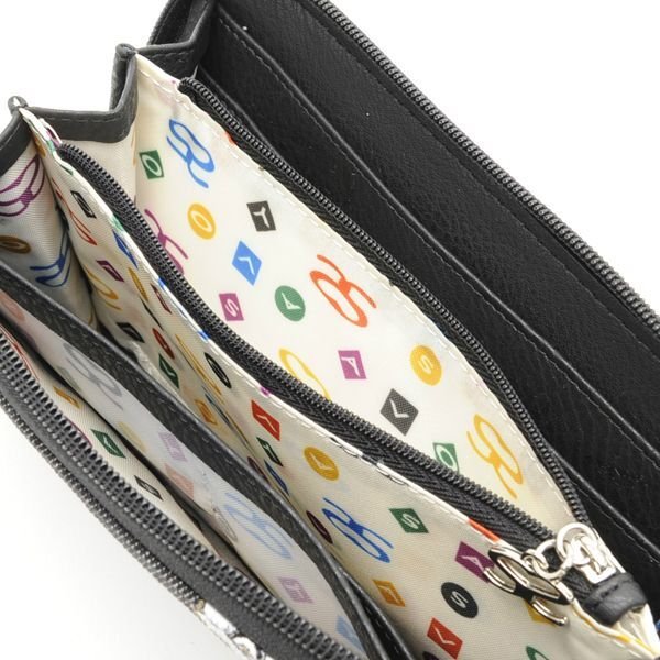 画像3: サボイ(SAVOY)デニム地に花模様をプリントした長財布レディース/ブラック (3)