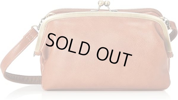 画像2: レガートラルゴ フェイクレザー がま口お財布多機能 ショルダーバッグ /キャメル (2)