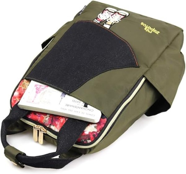 画像4: フレアスカートナイロン素材の軽量リュックサック【mis zapatos】/カーキ (4)