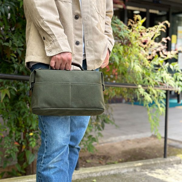 画像4: 鞄の国日本製撥水帆布ミニダレス2wayボストンバッグ（２色有） (4)