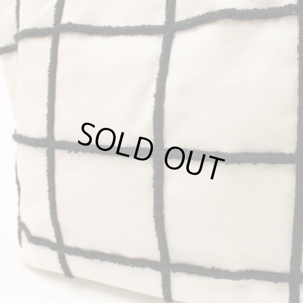 画像6: レディース格子柄チェックトートバッグ/ネイビーxアイボリー (6)