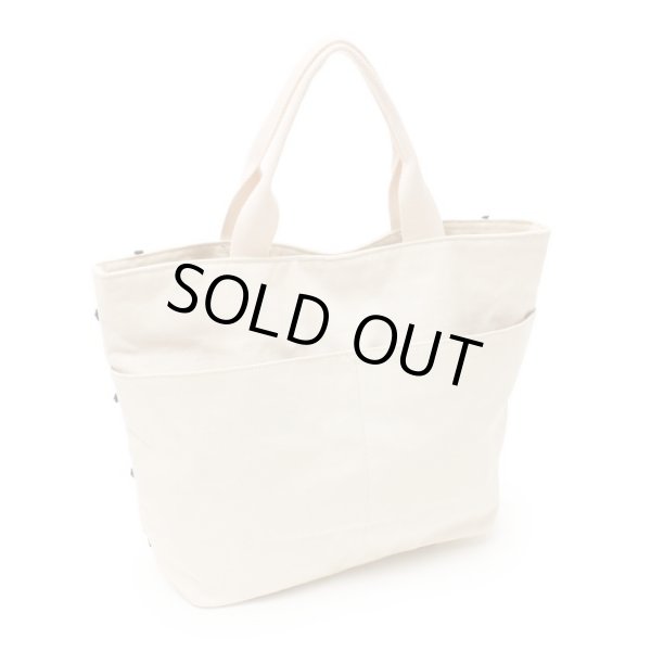 画像4: レディース格子柄チェックトートバッグ/ネイビーxアイボリー (4)