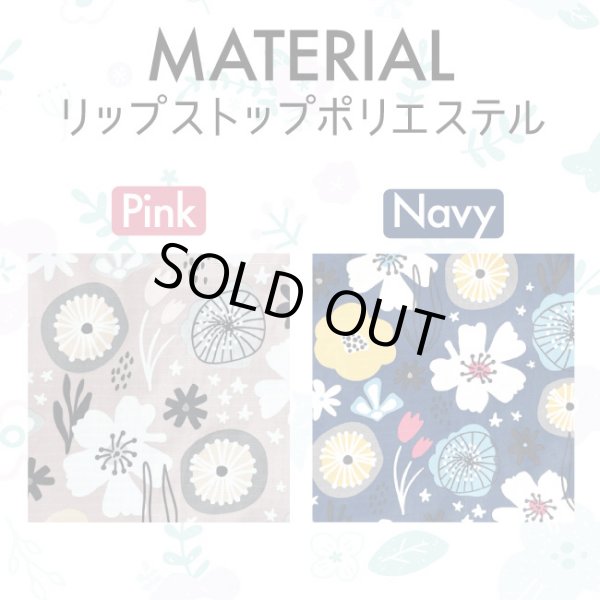 画像6: 花柄プリント５ポケット軽量ショルダーバッグ/ネイビー (6)