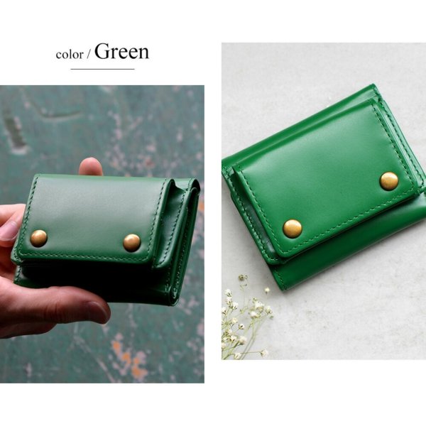 画像5: ＜sale＞本革レザーRenameシンプルなレトロ調３つ折りコンパクト財布ユニセックス（２色有） (5)