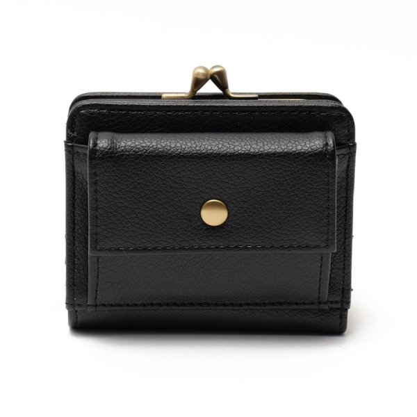 画像6: Rename 合皮がま口二つ折り財布/ブラック (6)