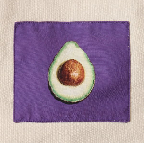 画像2: レディースかわいい果実転写ポケットトートバッグ／アボカド (2)