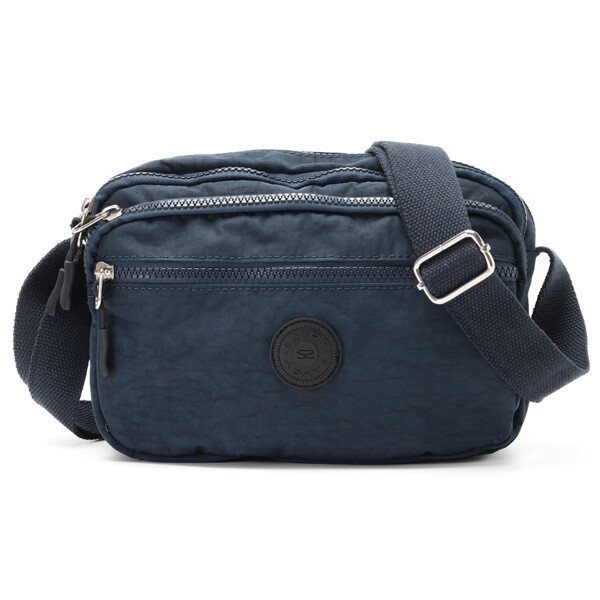 画像2: サボイ(SAVOY)３室式４ポケット機能的な軽量ナイロン素材ショルダーバッグ/ネイビー (2)