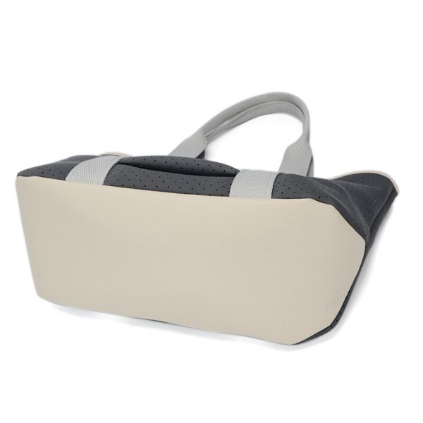 画像4: ネオプレーン素材パンチング加工軽量トートバッグ/ネイビーxダークグレー (4)