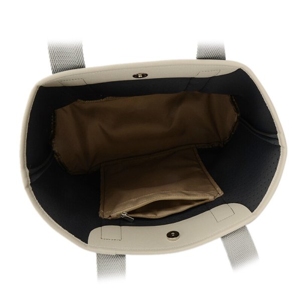 画像5: ネオプレーン素材パンチング加工軽量トートバッグ/ネイビーxダークグレー (5)