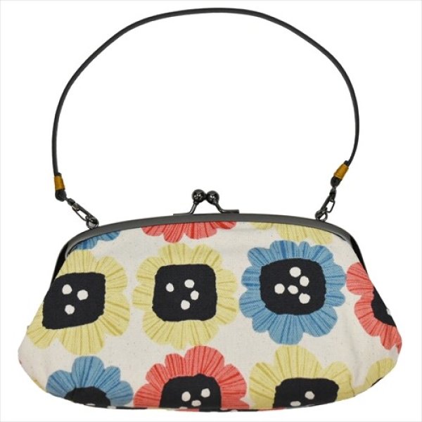 画像2: おしゃれなビッグフラワーがま口 2WAY ショルダーバッグ/ベージュ (2)