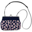 画像3: ちりめんスクエア型がま口2WAYショルダーバッグ小桜/ 紺 (3)