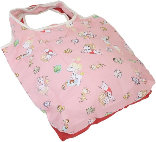 画像3: 水森亜土かわいい収納ポーチ付きリバーシブルショッピングエコバッグ（２色有） (3)