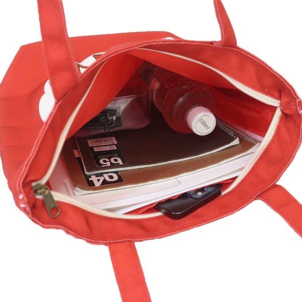 画像4: 水森亜土 レトロ かわいい天ファスナートート バッグ（２色有） (4)