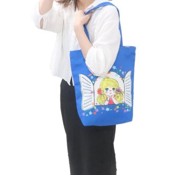 画像9: 水森亜土 レトロ かわいい天ファスナートート バッグ（２色有） (9)