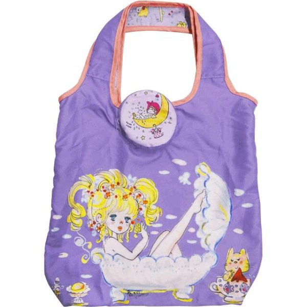 画像6: 水森亜土かわいい収納ポーチ付きリバーシブルショッピングエコバッグ（２色有） (6)