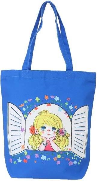 画像3: 水森亜土 レトロ かわいい天ファスナートート バッグ（２色有） (3)