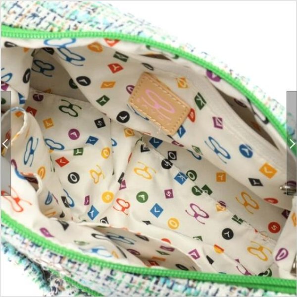 画像4: SAVOY(サボイ)グリーンツイード素材のチェック柄ショルダーバック (4)